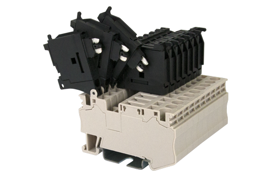Cầu đấu gắn cầu chì Dinkle AK4-TF | 300V | 11A | 4 mm² (màu Beige)