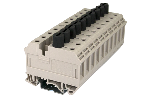 Cầu đấu gắn cầu chì Dinkle DK10-TF | 800V | 6.3A | 10 mm² (màu Beige)