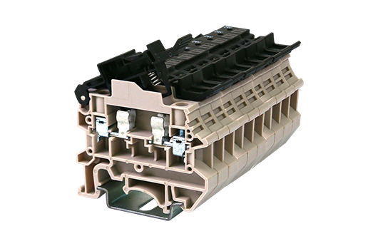 Cầu đấu gắn cầu chì Dinkle DK4N-TF | 800V | 12A | 4 mm² (màu Beige)