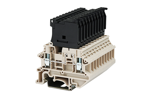 Cầu đấu gắn cầu chì Dinkle DK4NS-TF | 800V | 6.3A | 4 mm² (màu Beige)