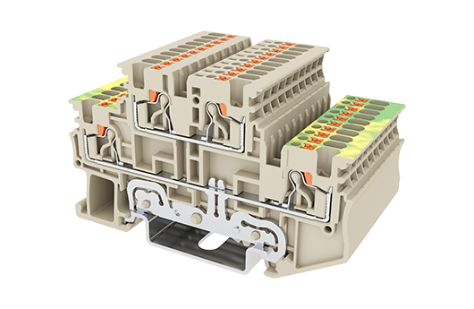 Cầu đấu Dinkle DPP1.5N-L2PE | 500V | 17.5A | 1.5 mm² (màu Beige)