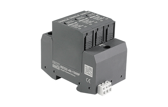 Chống sét nguồn một chiều DC 1500V điện mặt trời (PV) – Imax 40kA (tích hợp cặp tiếp điểm báo lỗi NO/NC)