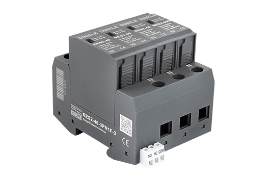 Chống sét 3 pha xoay chiều AC 380V 3 dây N – Imax 40kA (tích hợp cặp tiếp điểm báo lỗi NO/NC)