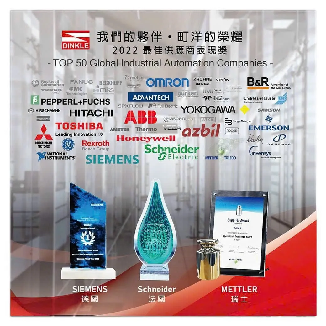 Các hãng đối tác lớn chiến lược của Dinkle✓ Siemens ✓ Schneider Electric ✓ ABB ✓ Rockwell Automation ✓ Mitsubishi Electric Cùng nhiều thương hiệu hàng đầu khác: Omron • Beckhoff • Emerson • Yokogawa